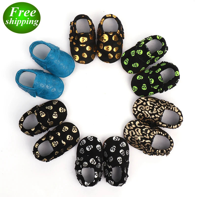 

Baby Skull Leather Shoes Toddler Fringe shoes 6Colors 4size
