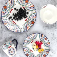 

Creative exquisite hand-painted new bone china plate ceramic Western plate 11 inch large dish bulk dinner plates