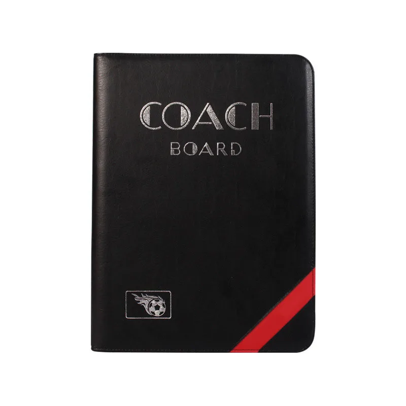 

multi-fuctional pu leather magnetic basketball soccer handball volleyball coach tactic board with pen, Black