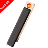 

879 Creative Metal Long Slim Electronic Coil USB Rechargeable Lighter Wholesale custom lighter,mini thin usb charge lighter