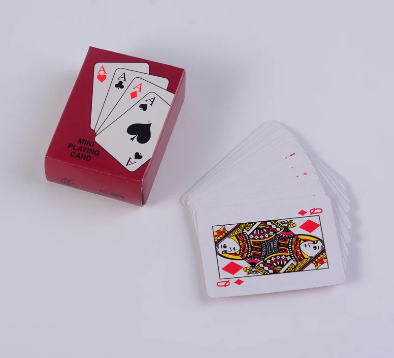 promo small mini play pocker playing cards with paper box for
