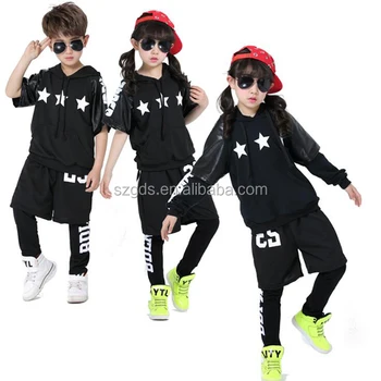 2017 Hot Short Long Sleeve Hip Hop Dance Costume For Boy And
