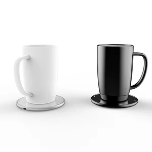 Image of Wireless charging smart temperature control 55 degree heating coffee mug
