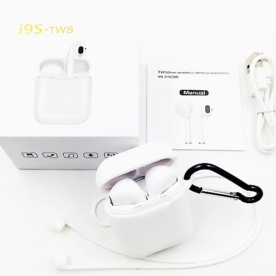 

Wireless i9S TWS headphone handsfree TWS i9 i8 i8s i7s with magnet Charger Box i9 earphone, Black;white