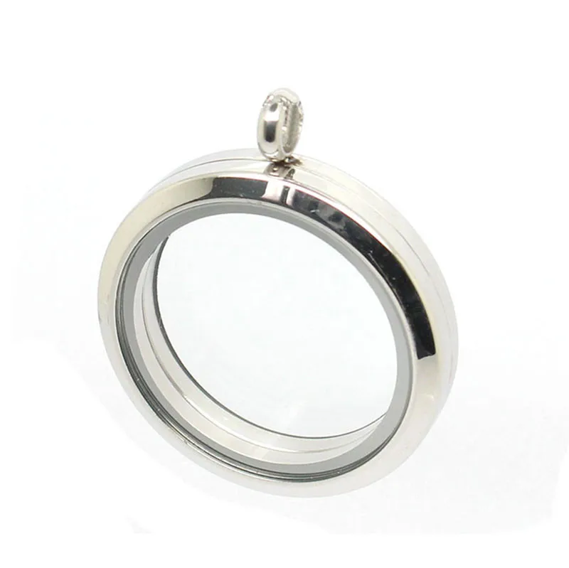 

Waterproof floating charm locket necklace 20mm 25mm 30mm 316L Stainless Steel memory locket pendant for women, As the picture