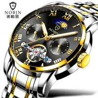 

2018 NOBJN New Design High end Men Wrist Watches Golden Fashion Automatic Mechanical Watches