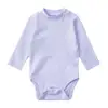 baby clothes blank candy color 100% cotton rompers OEM plain baby hightneck rompers