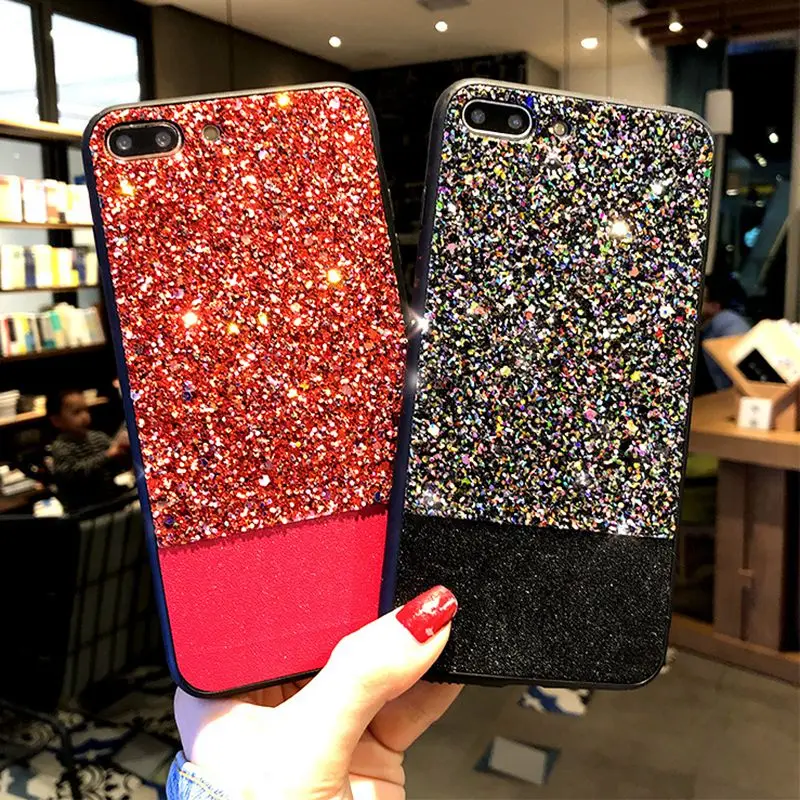 

Luxury Bling Case For iphone 8 Plus 6s X XS Max XR 10 Glitter 7plus Coque Cover For ip 7 Plus 6 s Plus Case