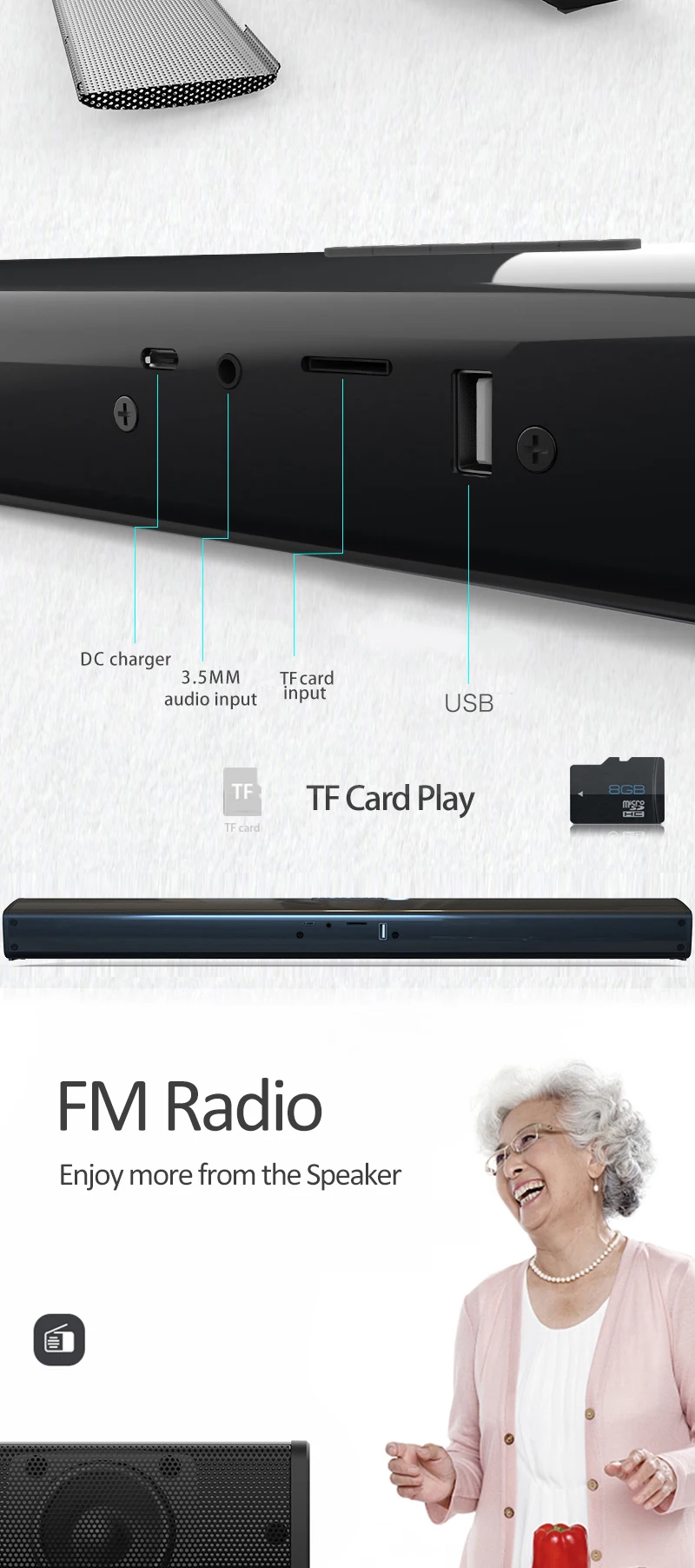20w Top Rated Computer Wired And Wireless Bluetooth Audio Double Bass