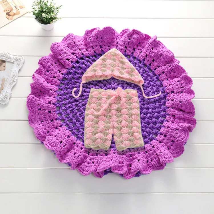 Newborn Baby Photography Props Sets Hand Crocheted Baby Blanket Buy