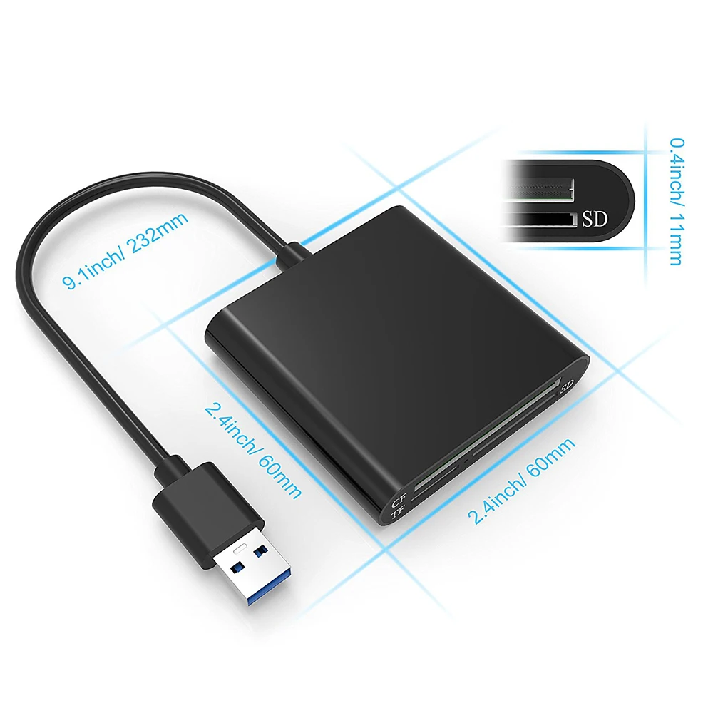 Rocketek CFast 2.0 Reader USB 3.0 to SATA Adapter CFast 2.0 Card and 2.5" HDD Hard Drive/Read Write SSD&CF Card Simultaneously - ANKUX.COM