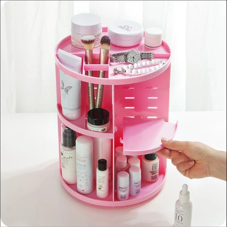Acrylic Foldable Makeup Organizer 360 Degree Rotating Adjustable
