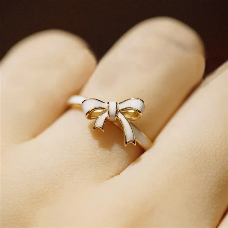 

Charming Lady Bowknot Ring 925 sterling silver Party Wedding Band Rings For Women Girlfriend Statement Jewelry Gift