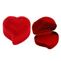 

ZHIHUA brand plastic flocking material jewellery box custom size Heart flower shape jewelry ring box