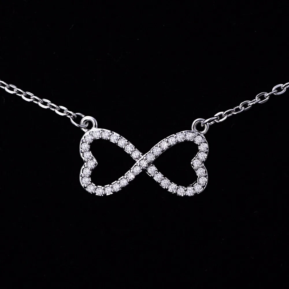 

Double Heart Shape Pendants Link To Heart Style Chain Necklace 925 Sterling Silver Pendant, As photo