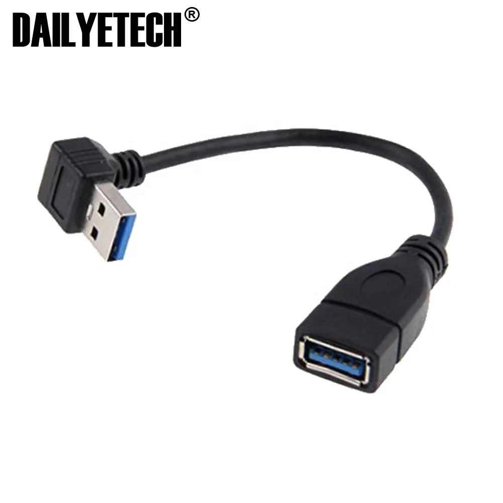 

26cm USB 3.0 Right Angle Male to USB 3.0 Female Extension Cable from DAILYETECH FBA service, Black