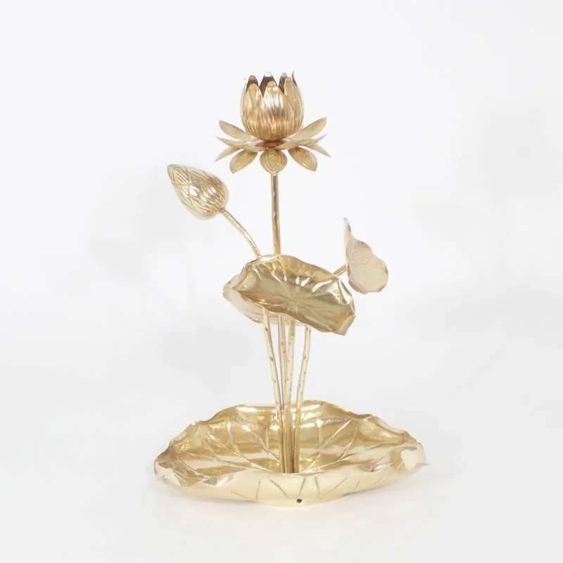 Outdoor Bronze Lotus Flower Sculpture Garden Water Fountain For Temple ...