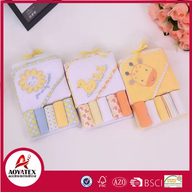 6pack Organic Bamboo Baby Washcloths And Hooded Baby Bath Towel Buy