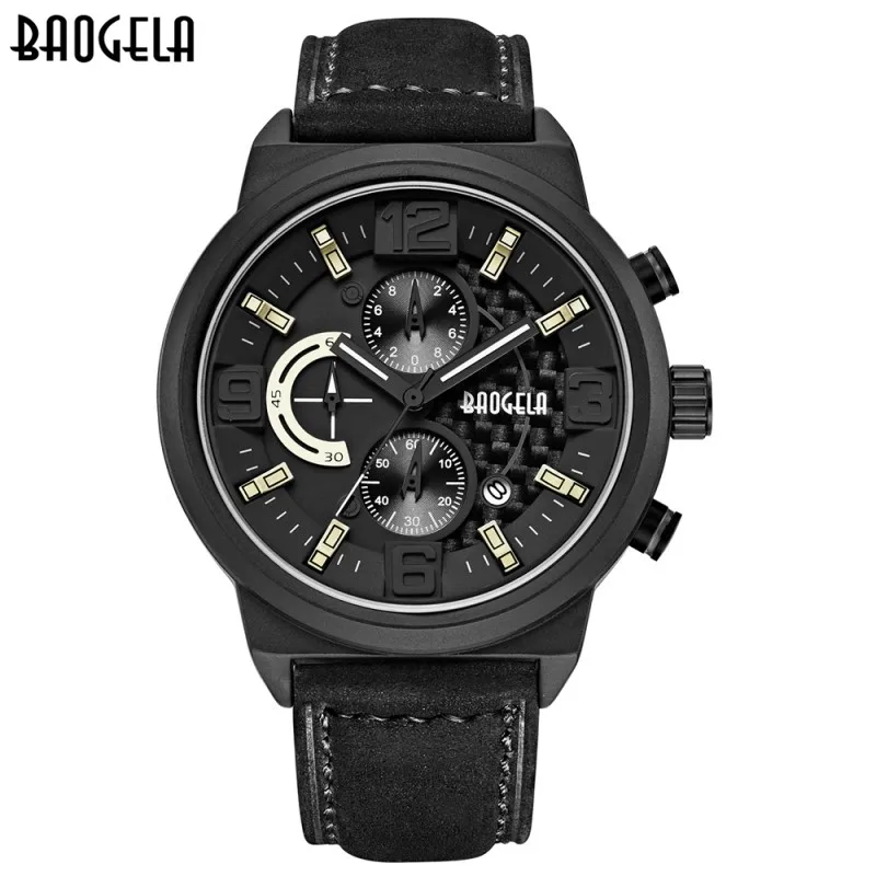

New Mens Watches Top Brand Luxury Business Quartz Watch Men Casual Large Dial Clock Sports Watches Waterproof BAOGELA 1309