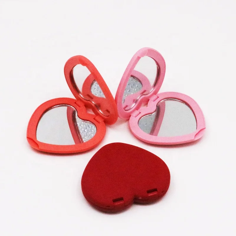 

Private Label Heart Shape Portable Mirror Double Sided Compact Makeup Mirror, Customized