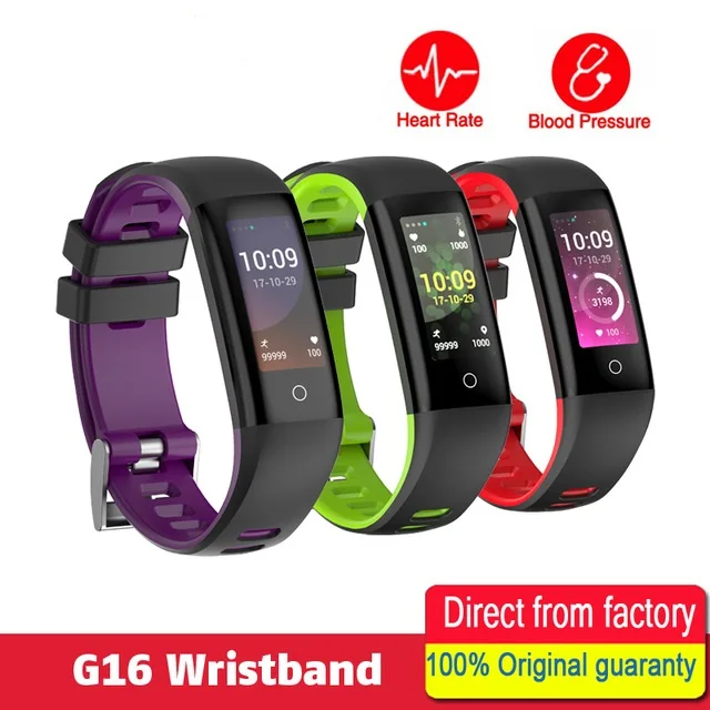 

2018 New Arrival Color Display Heart Rate Monitoring for MI Band 2 Smart Bracelet Watch Sport Style, Black red blue green yellow purple