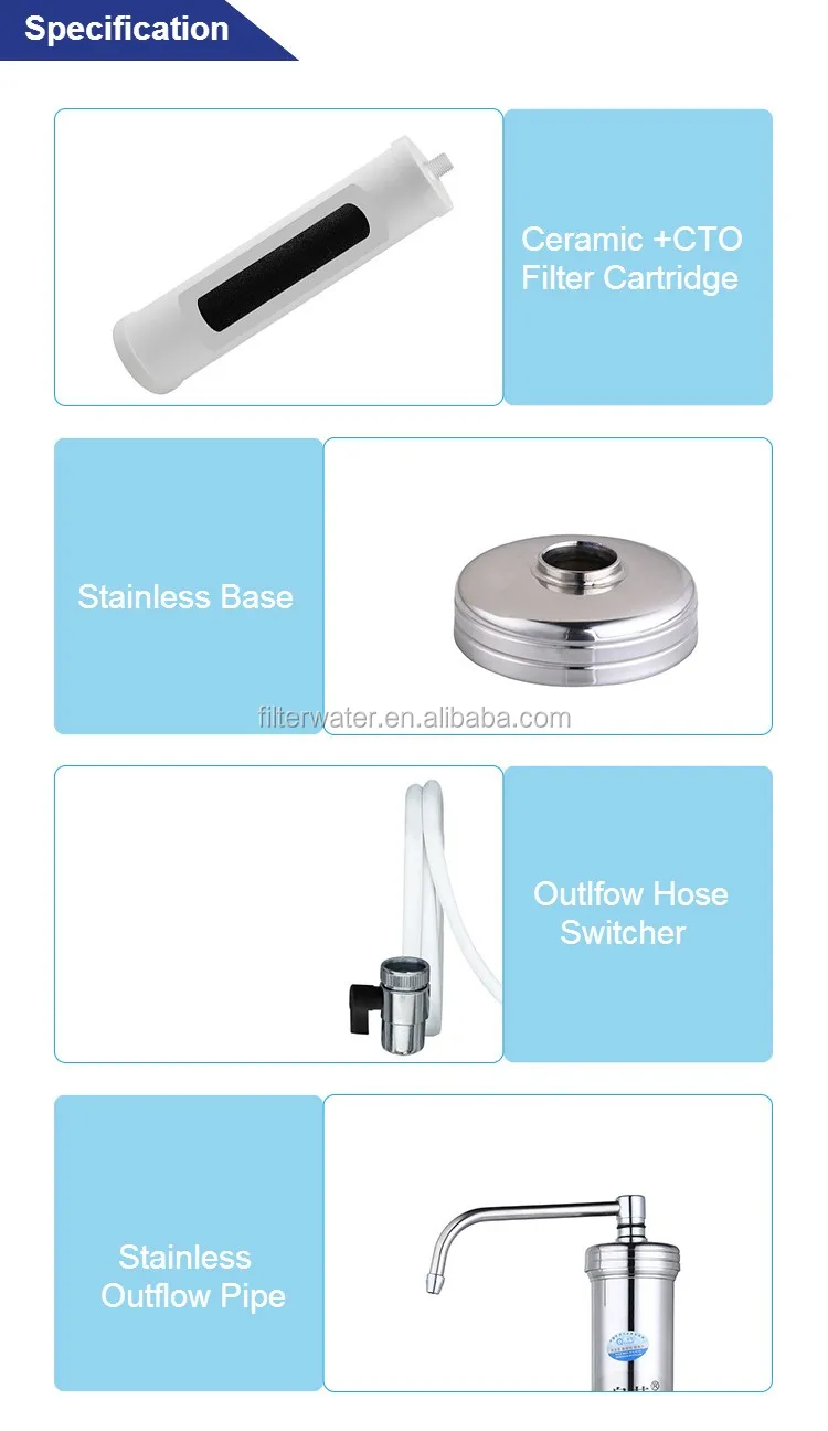 Domestic Tabletop Stainless Steel Water Filter Water Treatment For