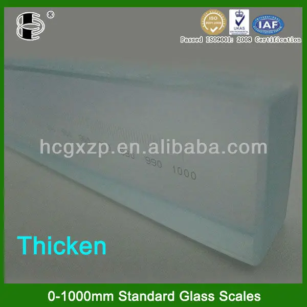 Highly Accuracy 0-1000mm thicken glass reference scale
