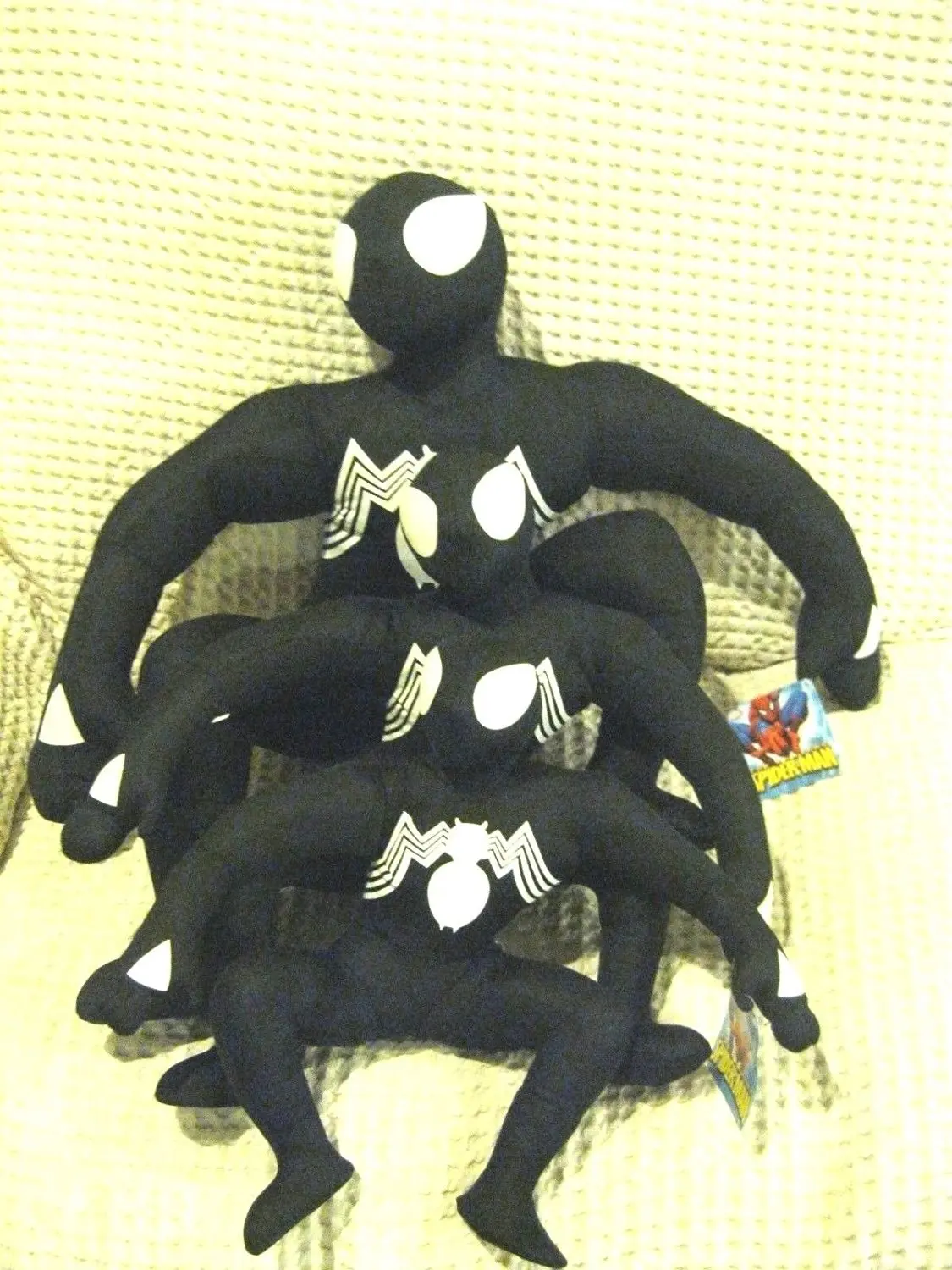 black spider man plush