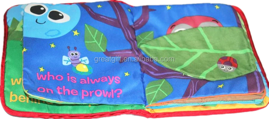 
english book Educational Soft baby cloth photo book Fabric Lamaze kids cloth books 