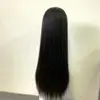 Lace Front Wig Brazilian Human Hair Natural Hair Silky Straight Hand tied 13X6 Swiss Lace Lace Front Wig Natural Black