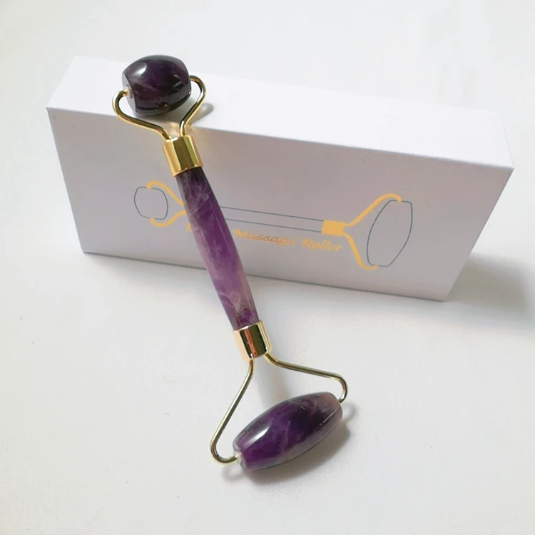 

High density amethyst jade roller with box facial roller