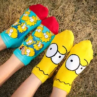 

Wholesale Spring and Summer New Simpson Cotton Women Socks Cute Cartoon Animal Boat Invisible Socks Short Socks