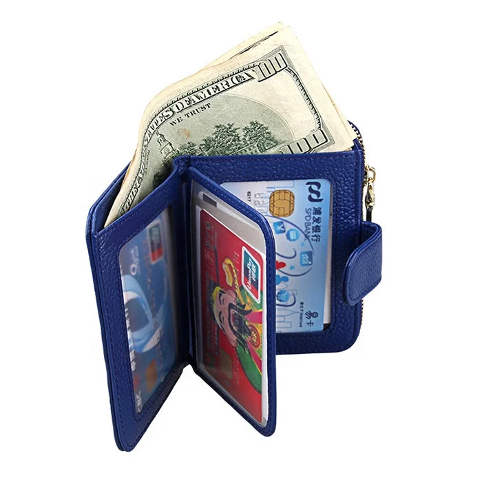 Women Hot Sell Top Layer Cowhide Wallet With Driving Licence Slots Short Zip Card Holder.jpg