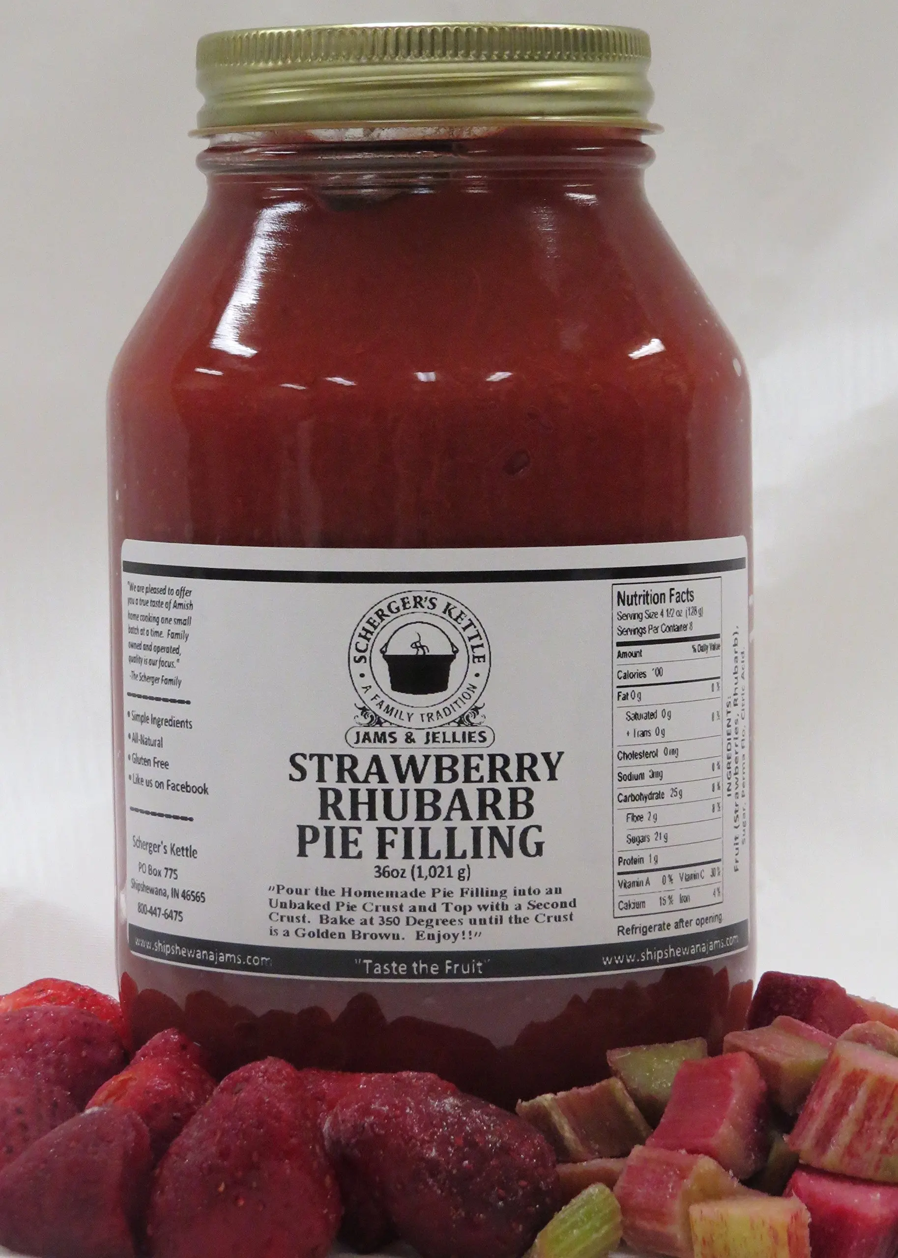 Strawberry Rhubarb Pie Filling, 36 oz. 