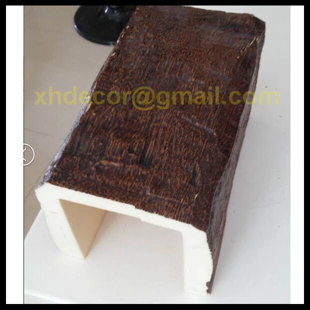 
Eco-friendly material U shape light weight for ceiling decoration faux imitation polyurethane wood beam 