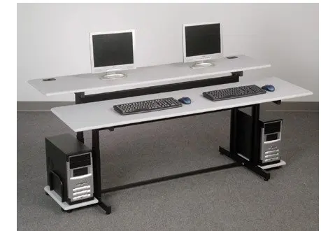 Computer Desks Split Level 72 Two Student Adjustable Training