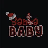 Custom Christmas Motif Santa Baby Rhinestone Heat Transfer