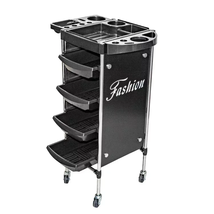 Beauty Spa Hairdresser Black 4 Tier Rolling Storage Barber Hair Salon