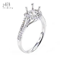 

Gold Wholesale Certified Jewelry Real Diamond Pave Surround Engagement Ring For Ladies