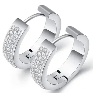 Factory Supply Women's Stainless Steel Fashion Crystal Earrings Price