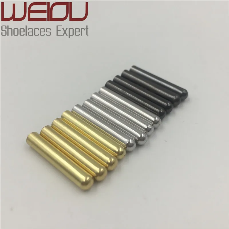 

Weiou Good Quality Flat Shoelaces Basketball Shoe Laces Metal Metallic Head Tips Round Metal Tips, Gold /silver/ black