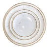 Marble gold rim fall party tableware, Wedding plates bulk, best white bone china dinnerware