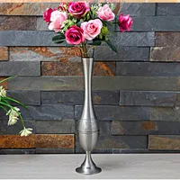 

Classical Silver Metal Slim Flower Holder Vase