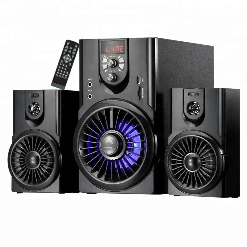 

Super Bass Sound 5.25inch BT Speakers 2.1ch Home Theatre System, Black+silver