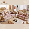 antique silver antique Italian sofa sets leather tufted sofa royal hand carved luxury classic living room 3 piece sofa set