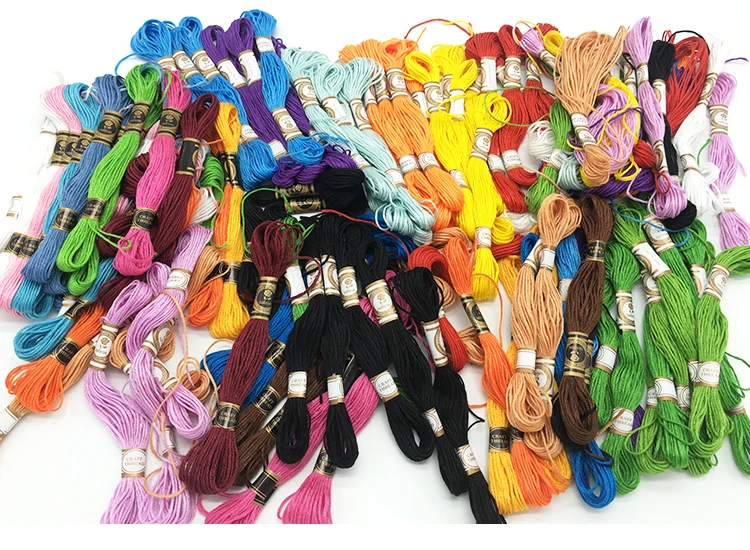 100pcs Floss Cross Stitch Thread Set With Scissors And Bobbin Dmc Color
