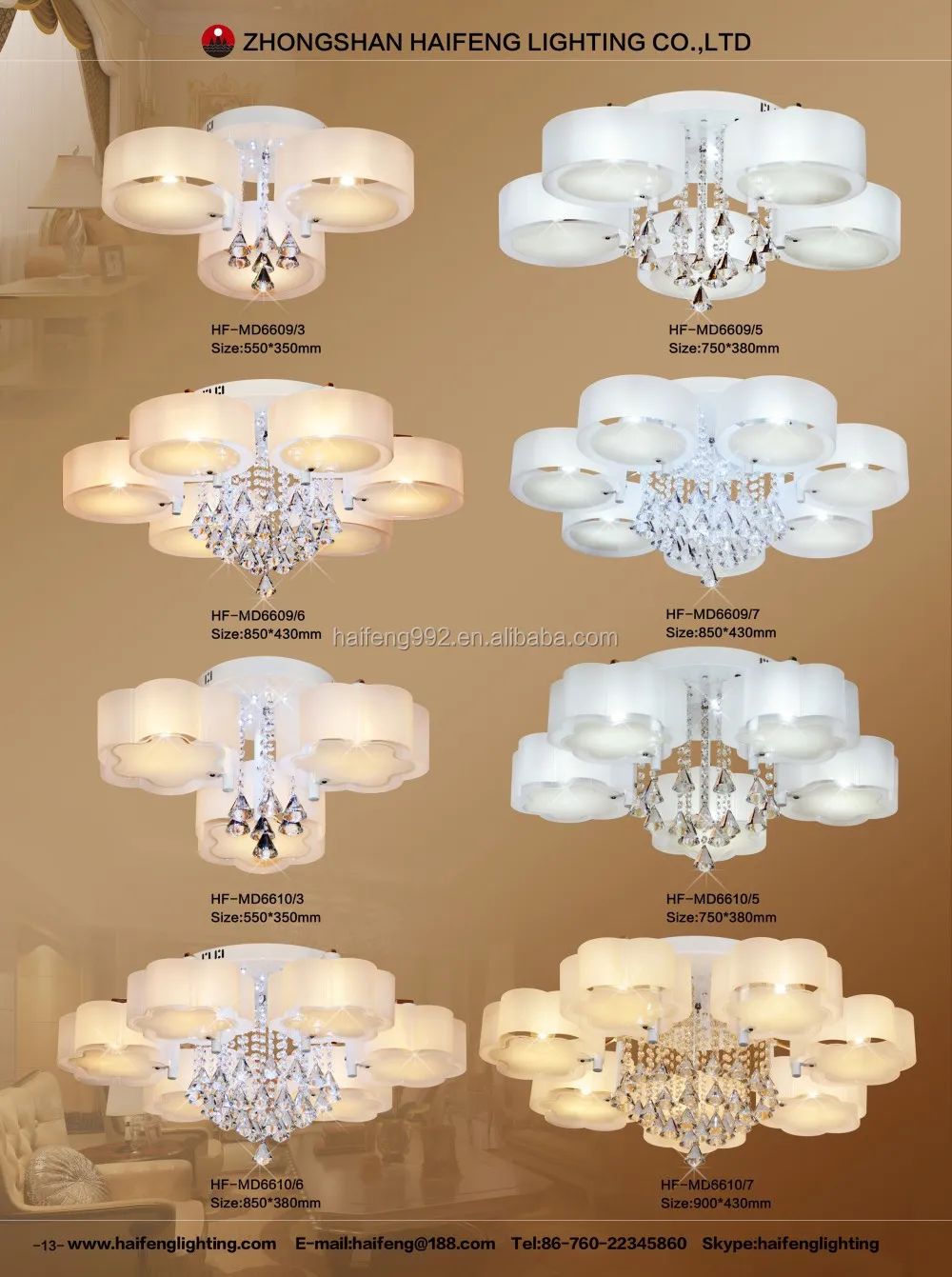 Led lampadario moderno con specchio/pc coperchio della lampada da ...