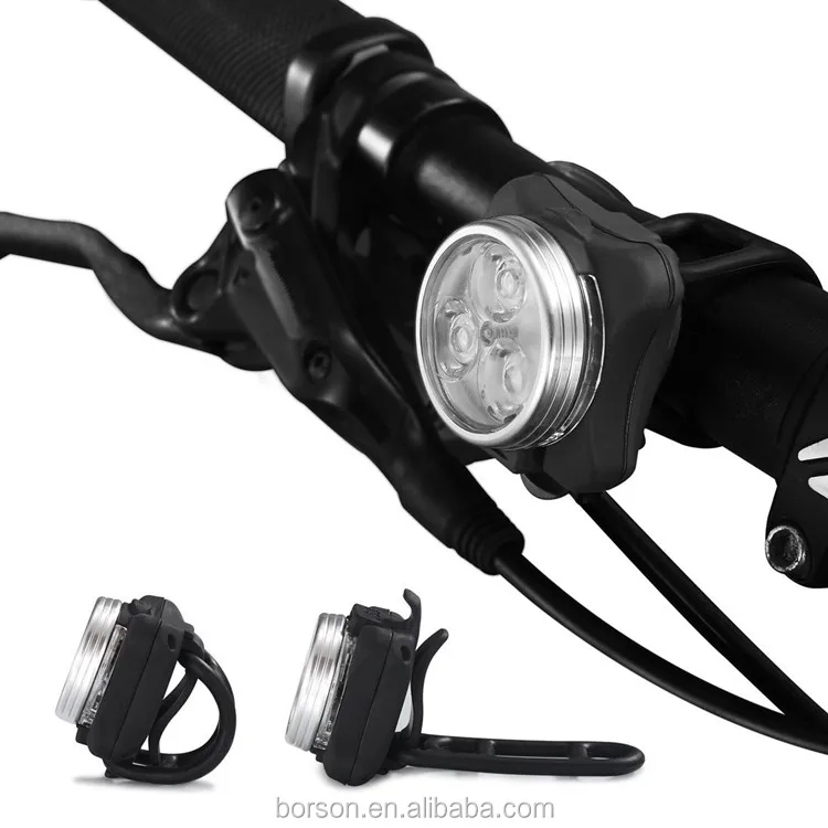 Rechargeable Aluminum Tail Bike Light Super Bright Mini 3 Led Front