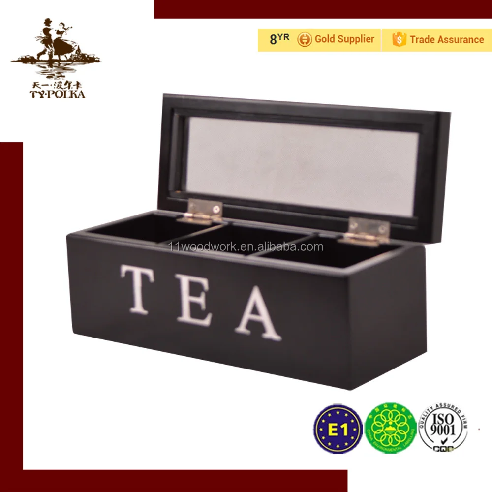 OEM Accept Lightweight Empty Nature Wood MDF Tea Box