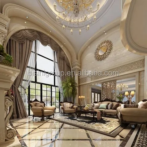 Royal Vintage European Castle Style Living Area Interior Design